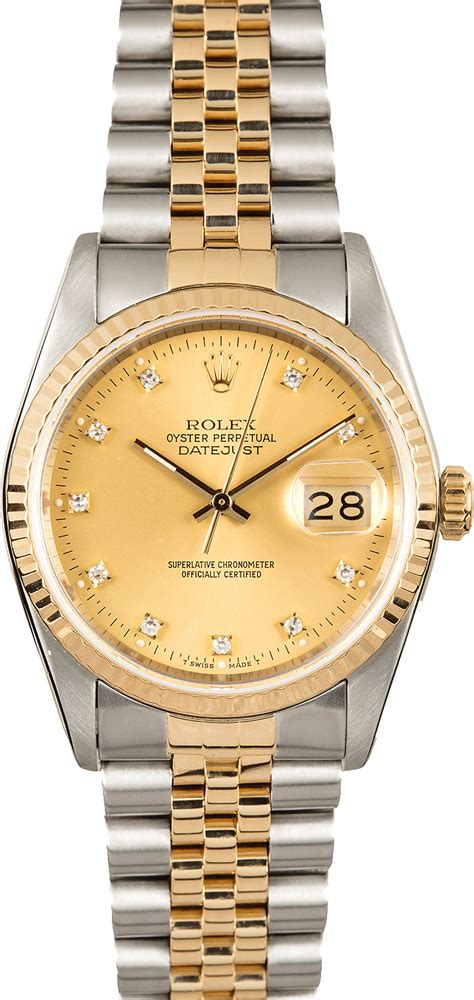 rolex 16233 champagne diamond dial|rolex 16233 price list.